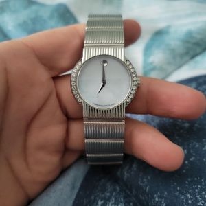 Movado watch with diamond rim